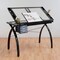 Futura Craft/Drawing Table With Adjustable Top In Black / Clear Glass